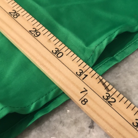 New Princes Polly Dress Womens 8 Kelly Green Silky Ruching Button Bohemian Hip - Picture 7 of 10